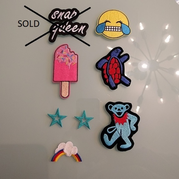 ASSORTED Accessories - 2 FOR $12 - PATCH LOT RAINBOW STARS EMOJI TURTLE